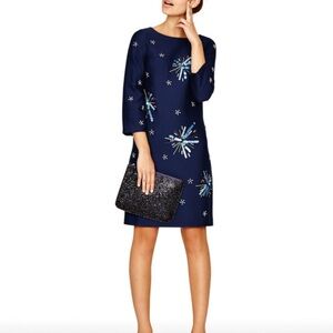 Boden Midnight Blue Dress with Star Pattern